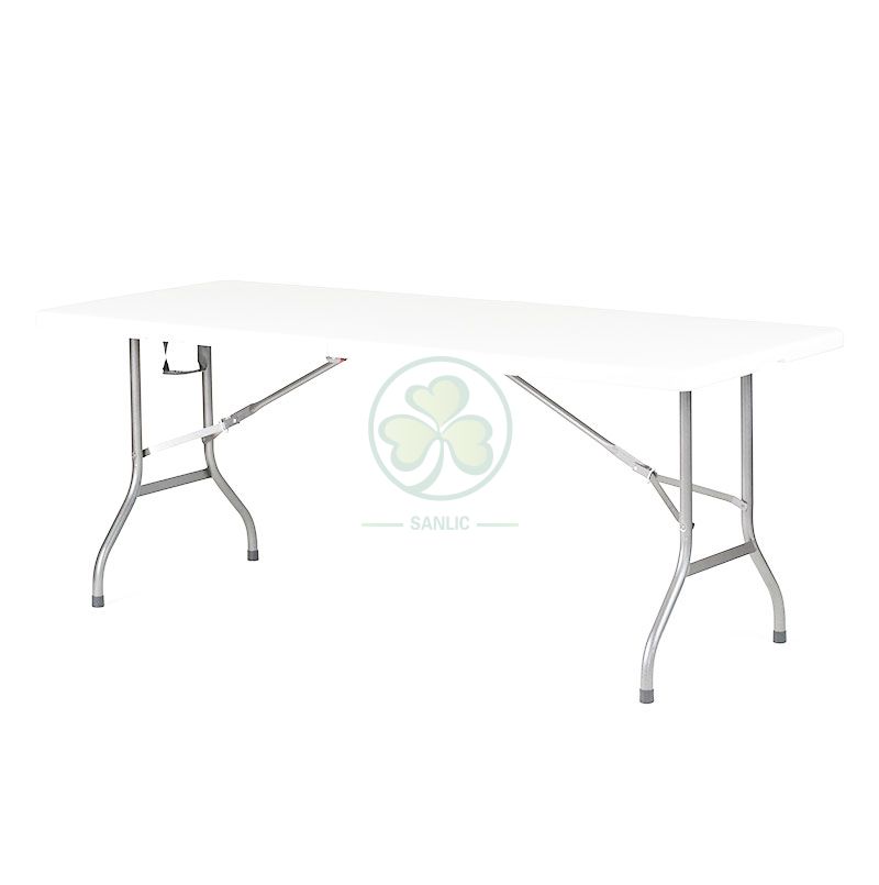 6FT Rectangular Fold-In-Half Table with Lock T4.5