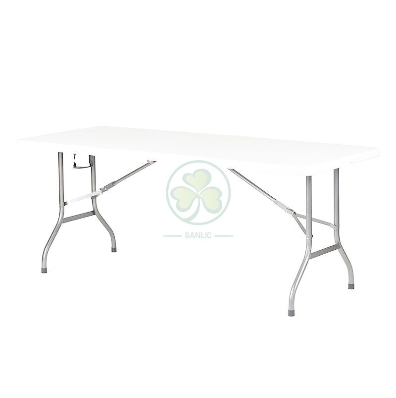 6FT Plastic Rectangular Fold-In-Half Table T4.5