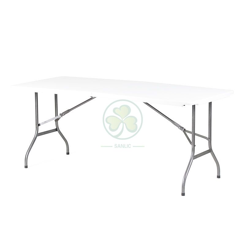 6FT Plastic Rectangular Fold-In-Half Table T4.0