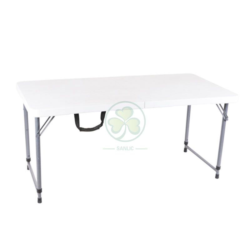 4FT Adjustable Fold-In-Half Table with Lock