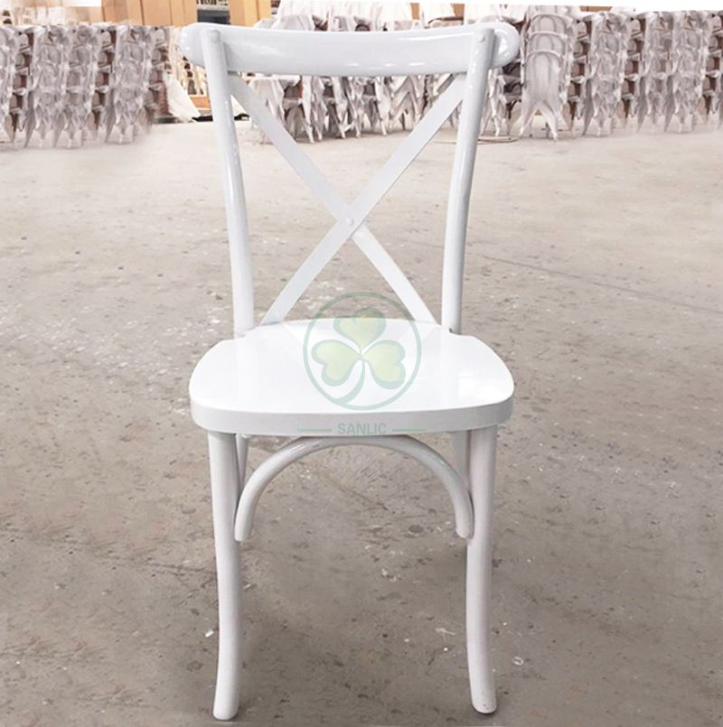 Wholesale Outdoor White Crossback Chairs for Weddings   SL-W1817RGXB