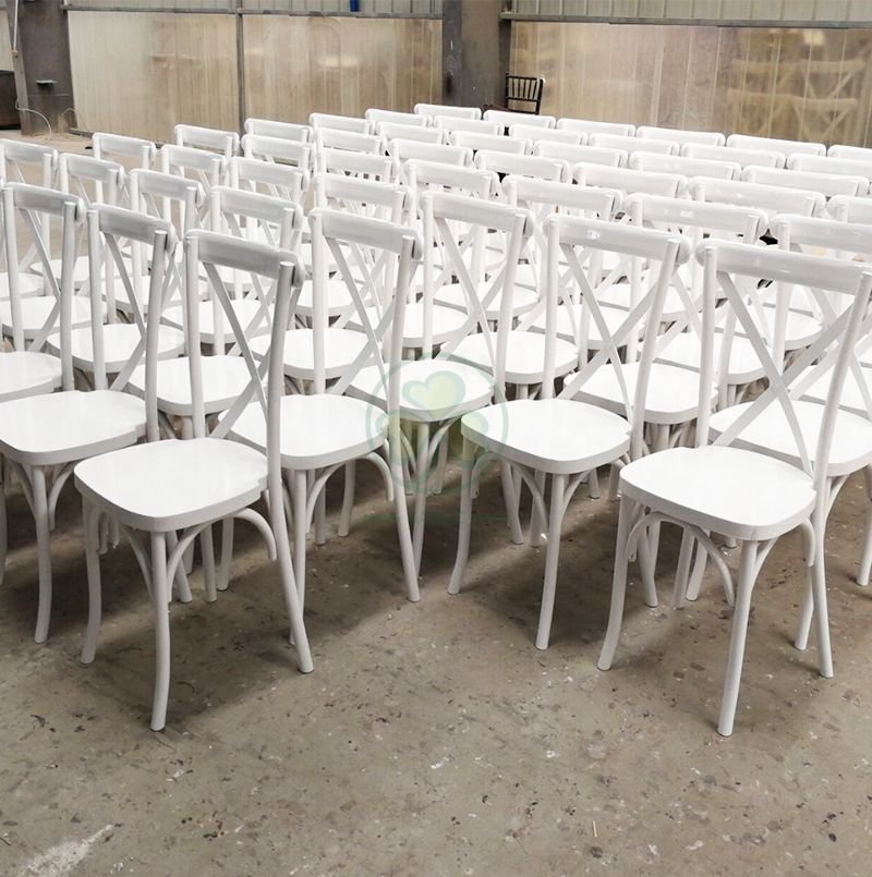 Wholesale Outdoor White Crossback Chairs for Weddings   SL-W1817RGXB