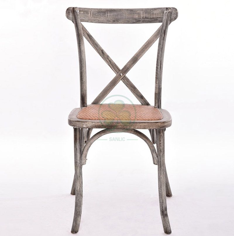 Customized French Stackable Wedding Crossback Chairs   SL-W1804RGXB