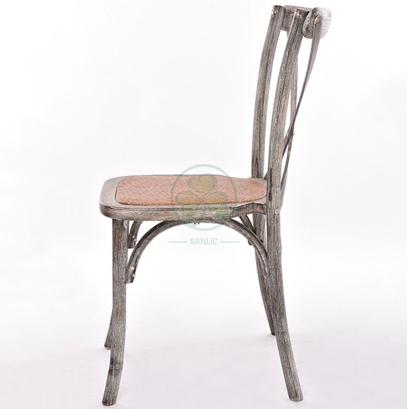 Customized French Stackable Wedding Crossback Chairs   SL-W1804RGXB