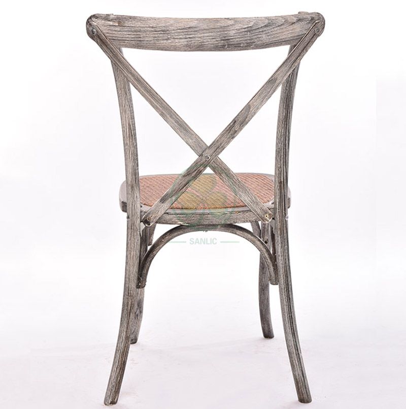 Customized French Stackable Wedding Crossback Chairs   SL-W1804RGXB