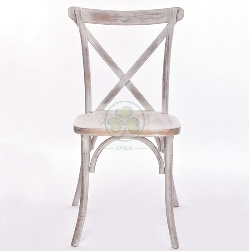 Wooden Banquet Limewash Crossback Chairs SL-W1807RGXB