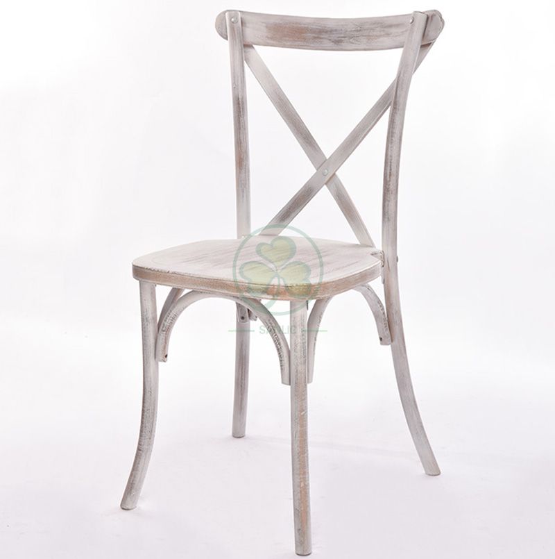 Wooden Banquet Limewash Crossback Chairs SL-W1807RGXB