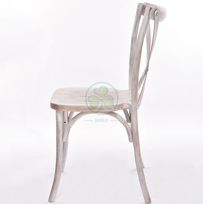 Wooden Banquet Limewash Crossback Chairs   SL-W1807RGXB