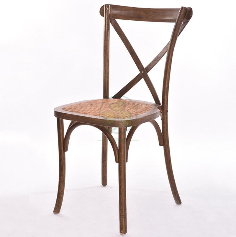 Rustic Solid Beech Wood Crossback Dining Chairs   SL-W1806RGXB