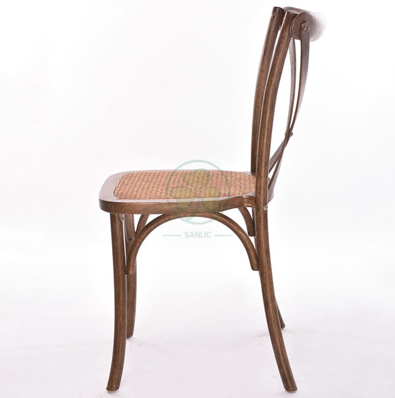 Rustic Solid Beech Wood Crossback Dining Chairs   SL-W1806RGXB