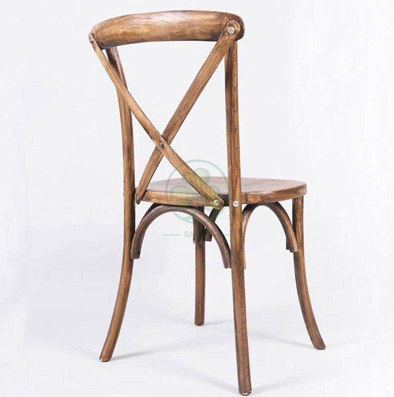 Resturant Solid Elm Wood Cross Back Dining Chair SL-W1812RGXB