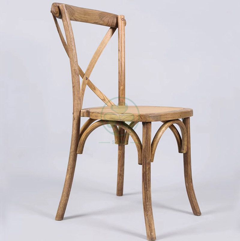 Wholesale Rustic Elm Wood Crossback Dining Chair   SL-W1811RGXB