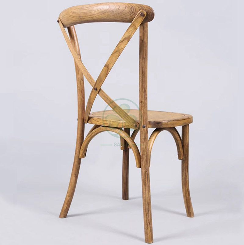 Wholesale Rustic Elm Wood Crossback Dining Chair   SL-W1811RGXB