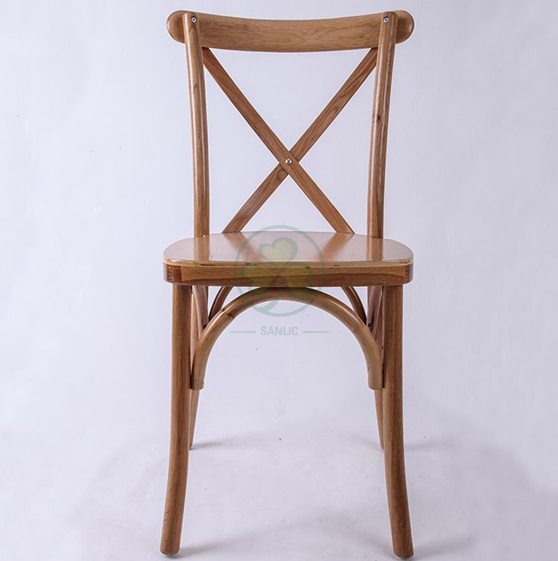 Event Rental Fruitwood Wooden X Back Chair SL-W1822RGXB