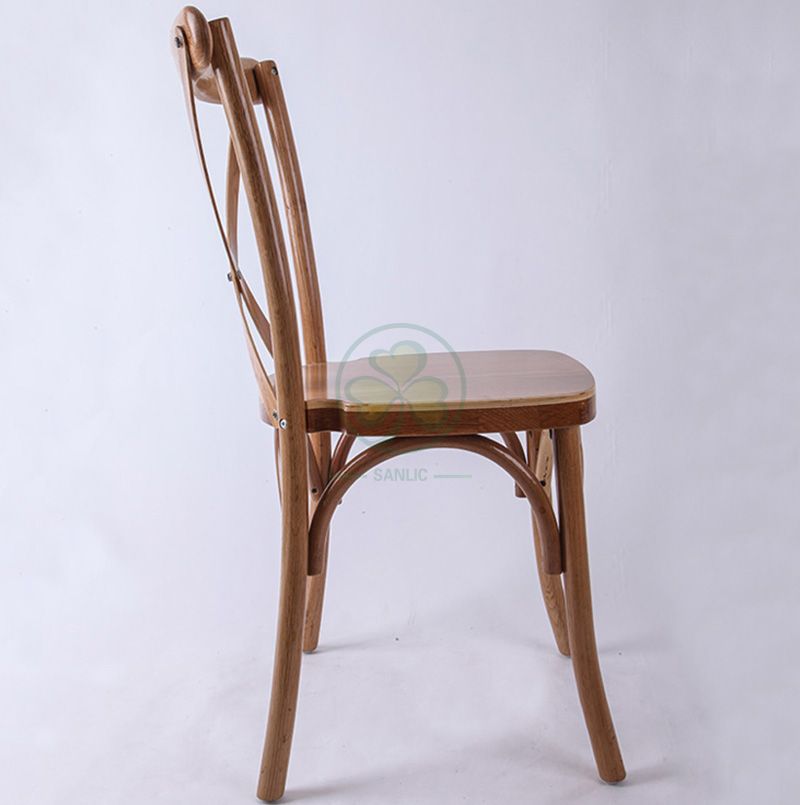 Event Rental Fruitwood Wooden X Back Chair SL-W1822RGXB