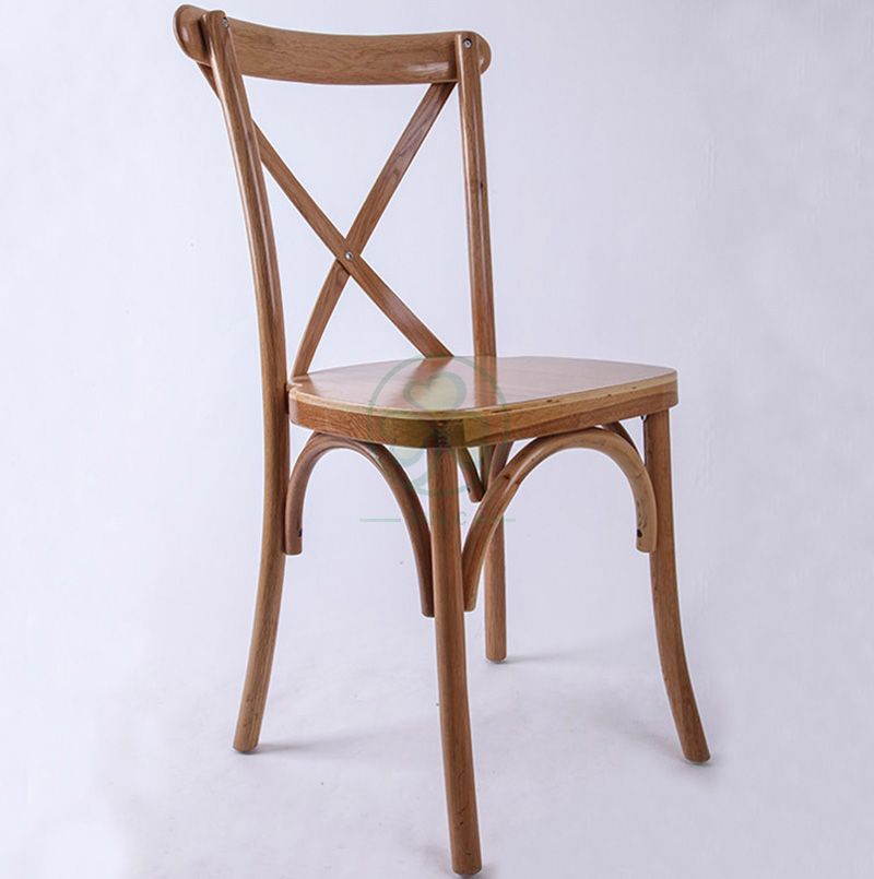 Event Rental Fruitwood Wooden X Back Chair SL-W1822RGXB