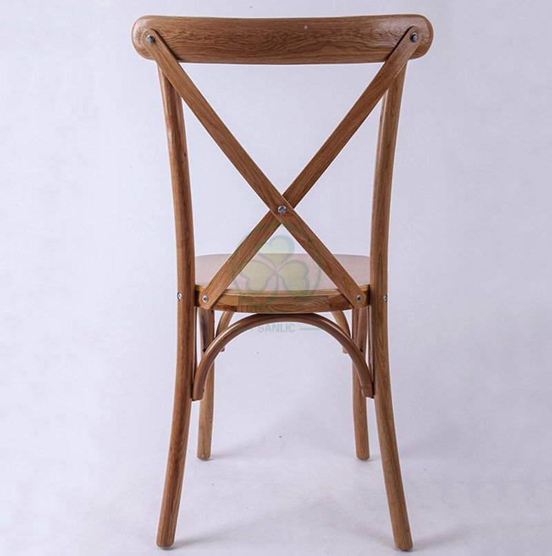 Event Rental Fruitwood Wooden X Back Chair SL-W1822RGXB