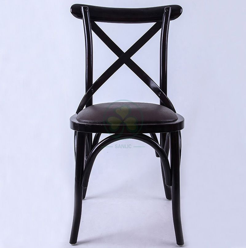 Factory Wholesale Black Wooden Crossback Chairs   SL-W1818RGXB