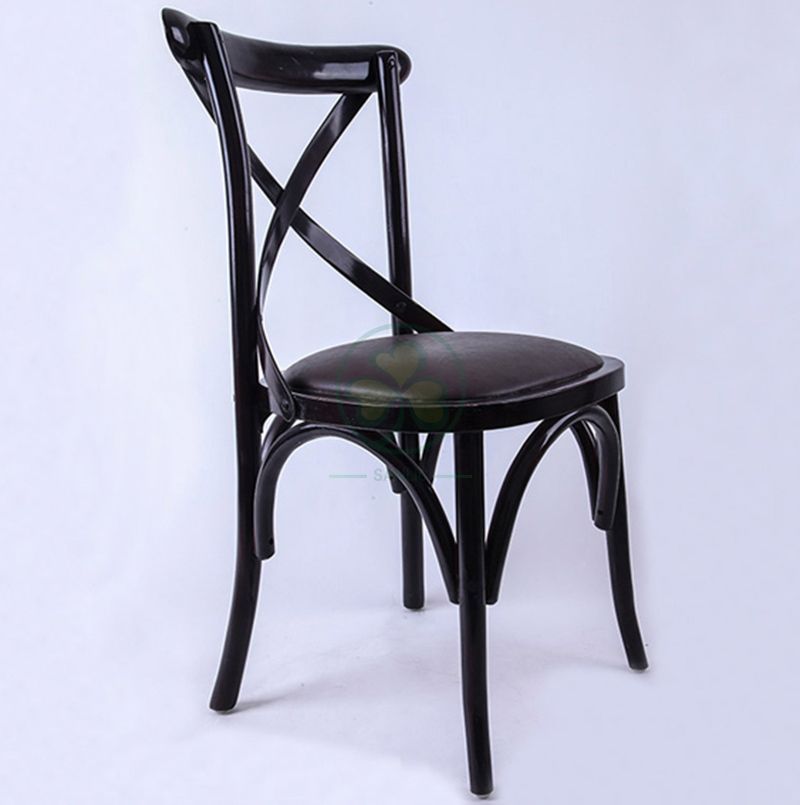 Factory Wholesale Black Wooden Crossback Chairs   SL-W1818RGXB