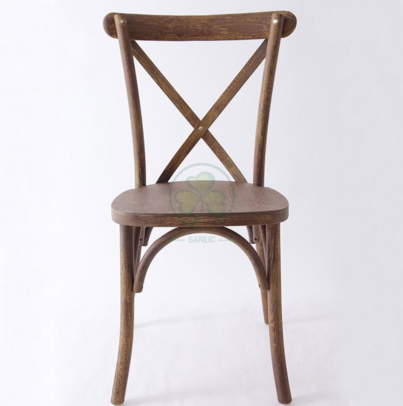 New Trending Rustic Oak Wood Cross Back Dining Chair SL-W1823RGXB