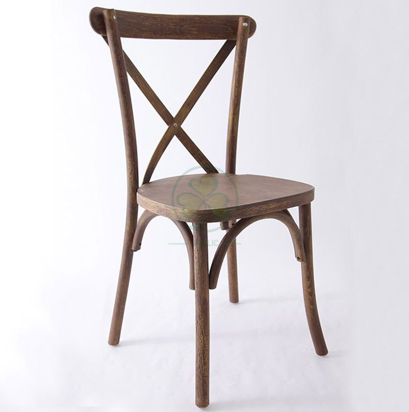 New Trending Rustic Oak Wood Cross Back Dining Chair SL-W1823RGXB