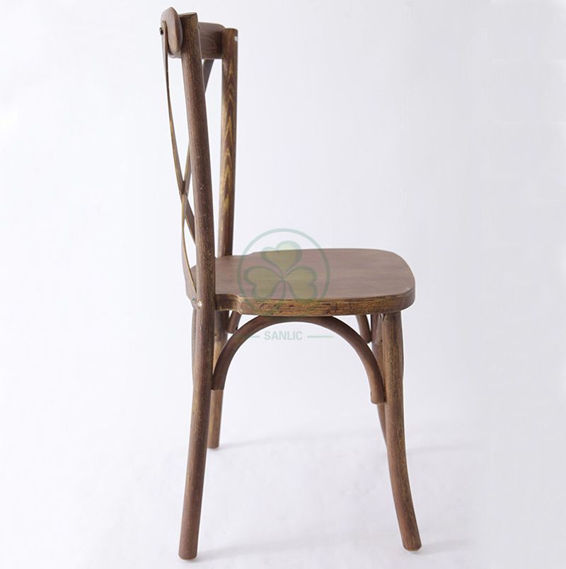 New Trending Rustic Oak Wood Cross Back Dining Chair SL-W1823RGXB