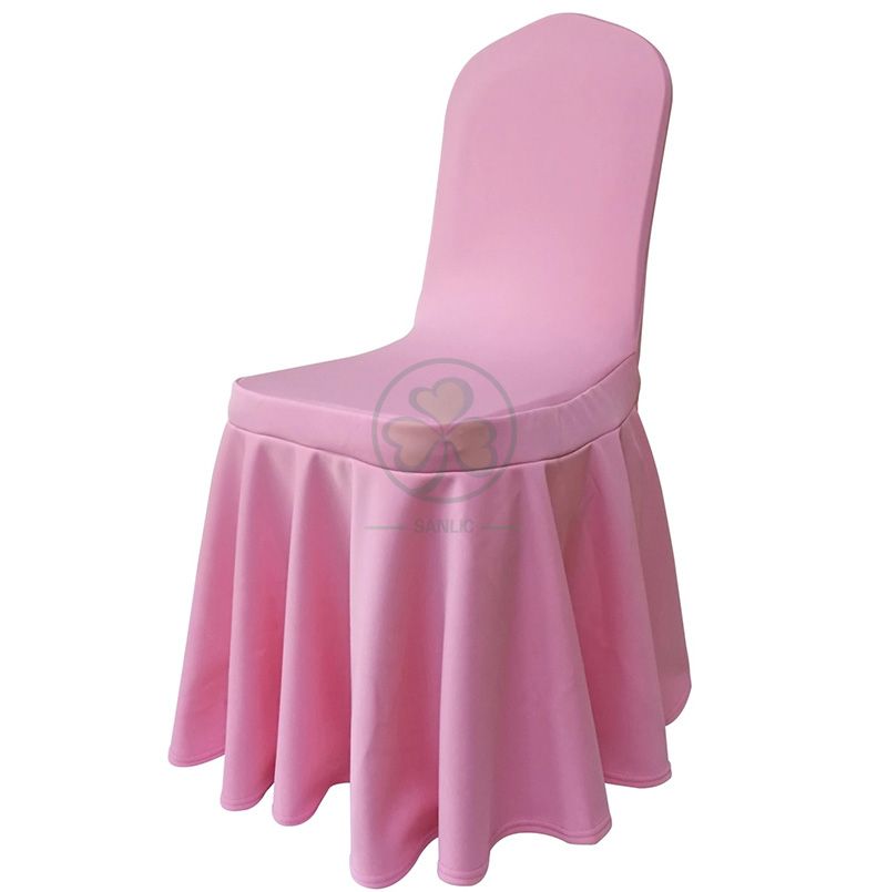 Wedding Pleated Skirt Spandex Chair Cover for Sale SL-F1945SSCC