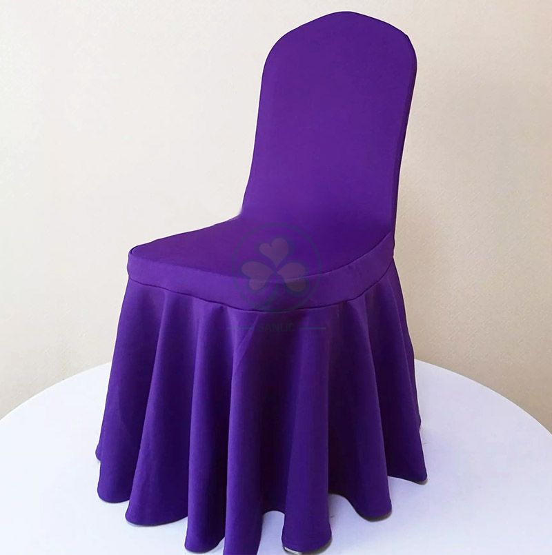 Wedding Pleated Skirt Spandex Chair Cover for Sale SL-F1945SSCC