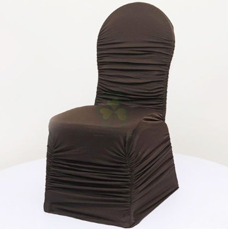 Hot Sale Ruffled Spandex Wedding Chair Covers  SL-F1949SRWC