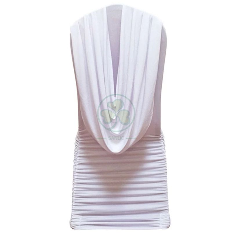 Swag Back Ruffled Spandex Wedding Chair Covers Factory