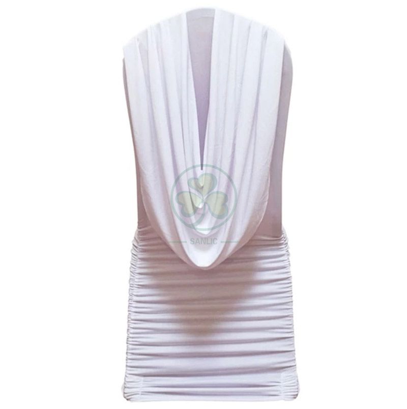 Wholesale Wrinkled Elastic Chair Cover for Wedding with Drape on Back SL-F1950WEWC