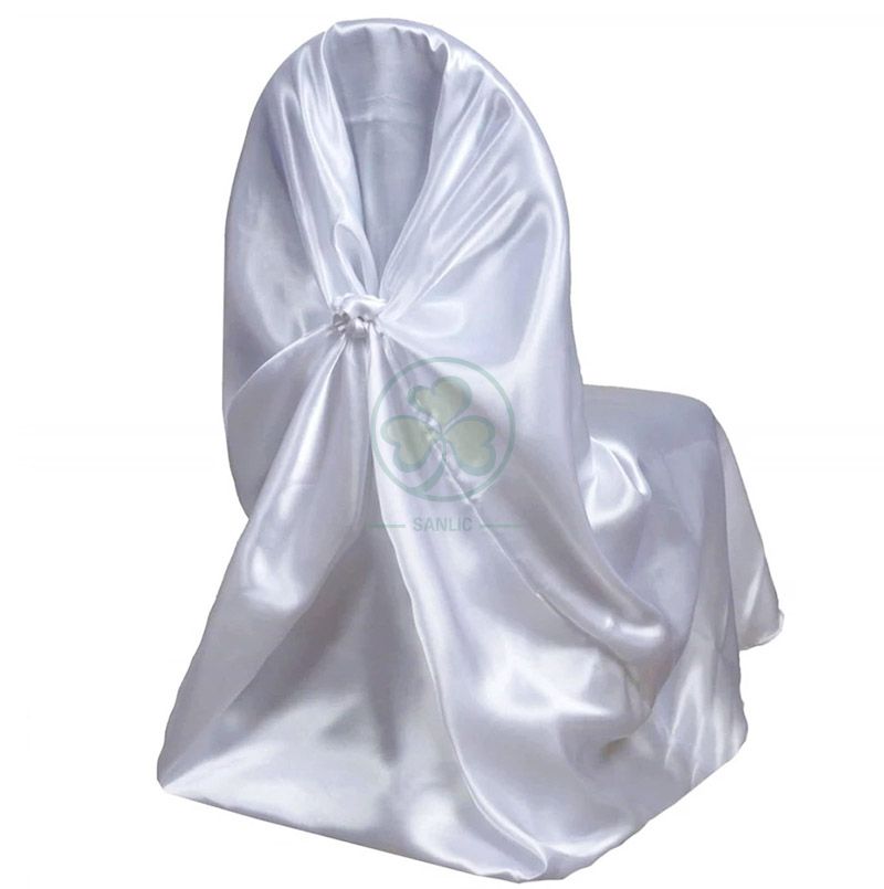 Wholesale Satin Self-Tie Universal Chair Cover White SL-F1956USBC