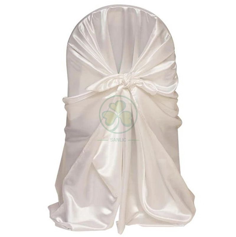 Wholesale Satin Self-Tie Universal Chair Cover White SL-F1956USBC