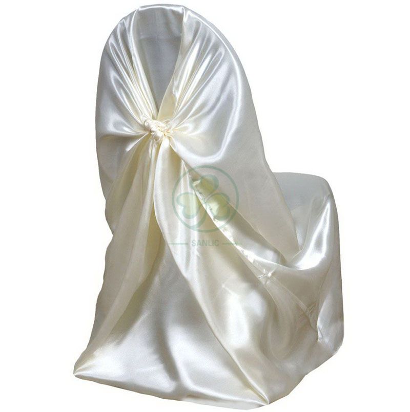 Wholesale Luxury Satin Self Tie Universal Wedding Chair Covers Ivory SL-F1959SSUC