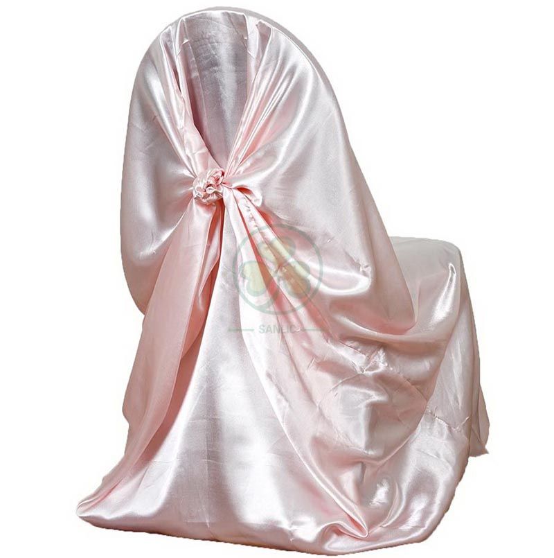 Wholesale Luxury Satin Self Tie Universal Wedding Chair Covers Ivory SL-F1959SSUC