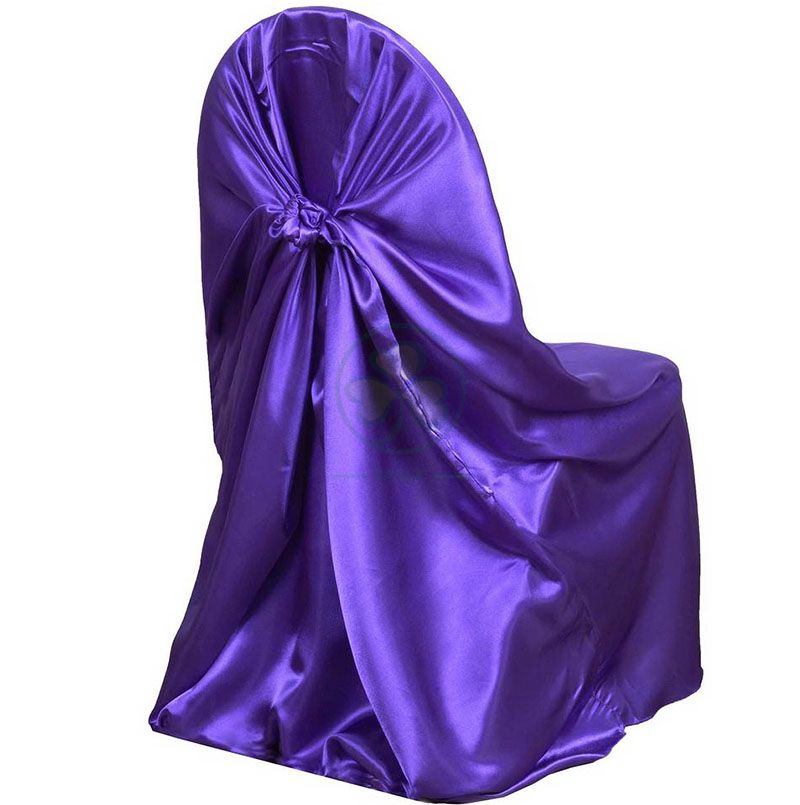 Taffeta Universal Self Tie Chair Covers Wholesale Purple SL-F1957USSC