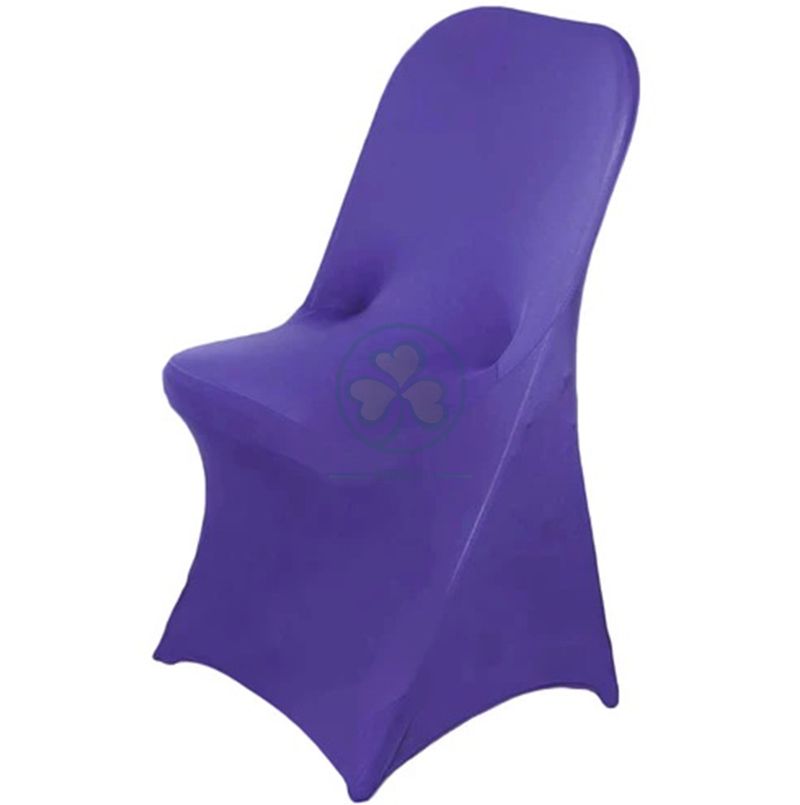 Popular Polyester Spandex Foldable Wedding Chair Covers for Sale Royal Blue SL-F1966SSFC