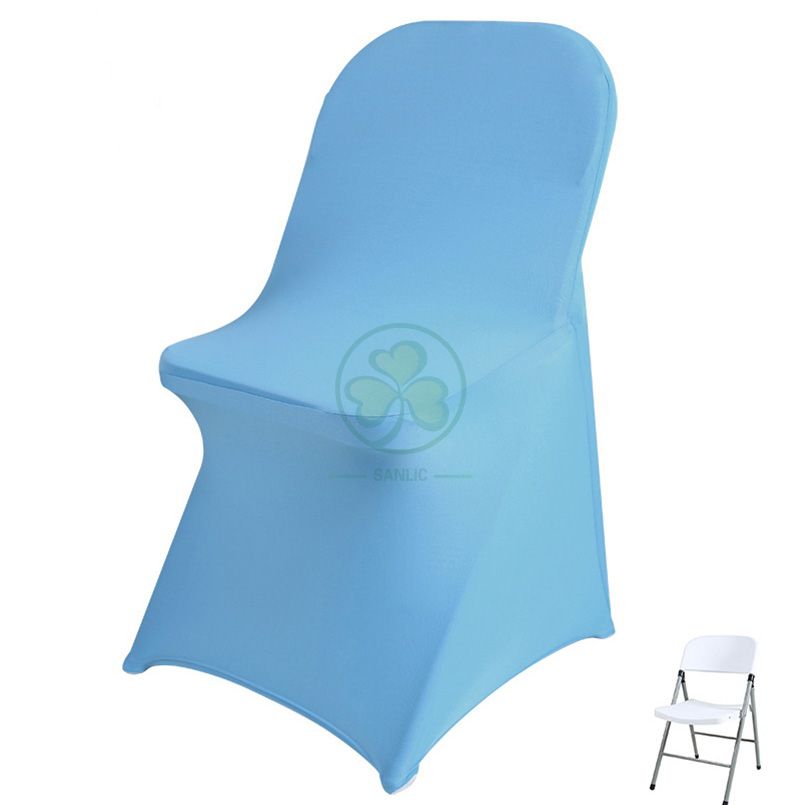 Popular Polyester Spandex Foldable Wedding Chair Covers for Sale Royal Blue SL-F1966SSFC