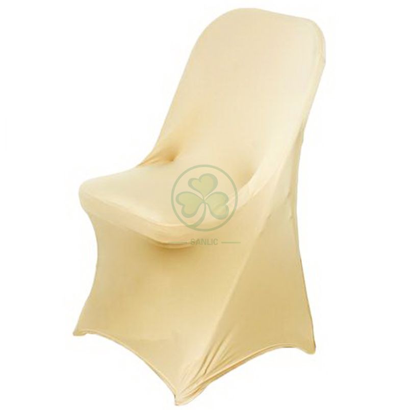 SANLIC Linen-Stretch Spandex Folding Chair Cover Champagne SL-F1967SSFC