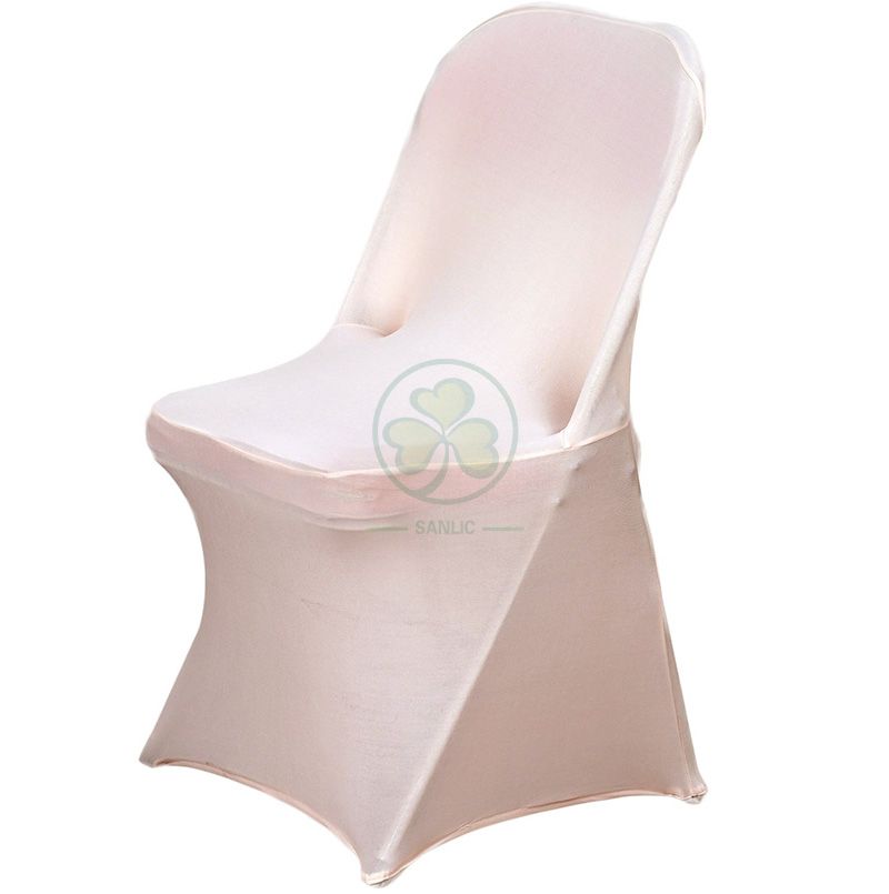 SANLIC Linen-Stretch Spandex Folding Chair Cover Champagne SL-F1967SSFC