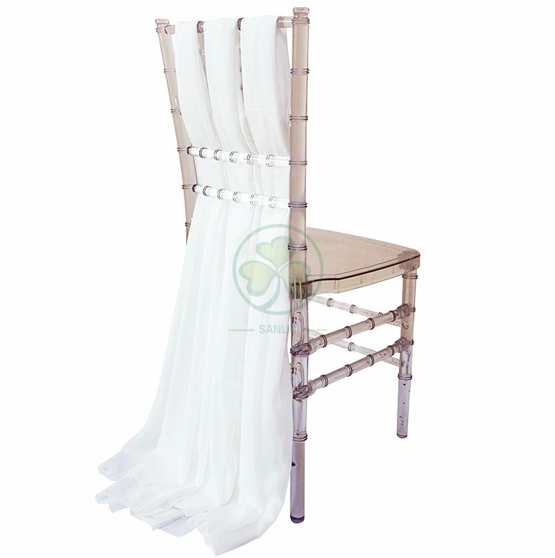 Chiffon Ruffled Curly Willow Wedding Chair Cover Sash with Hood SL-F1970CWCC