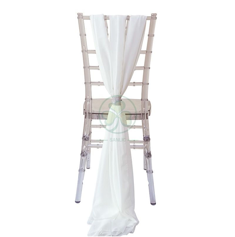 Direct Factory Elegant Chiffon Ruffle Chair Covers Sash with Curly Waterfall Hoods SL-F1971CFSC