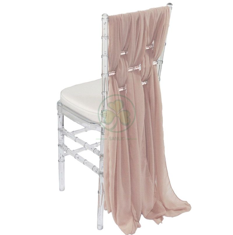 Fancy Wedding Chiffon Chair Sash Cover for Chiavari Chair Decoration SL-F1973FCSC