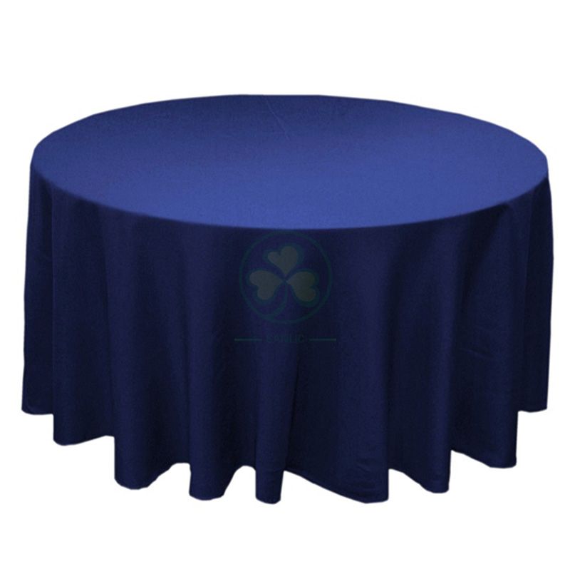 Customized White Round Polyester Wedding Linen Tablecloth SL-F1987PWLT