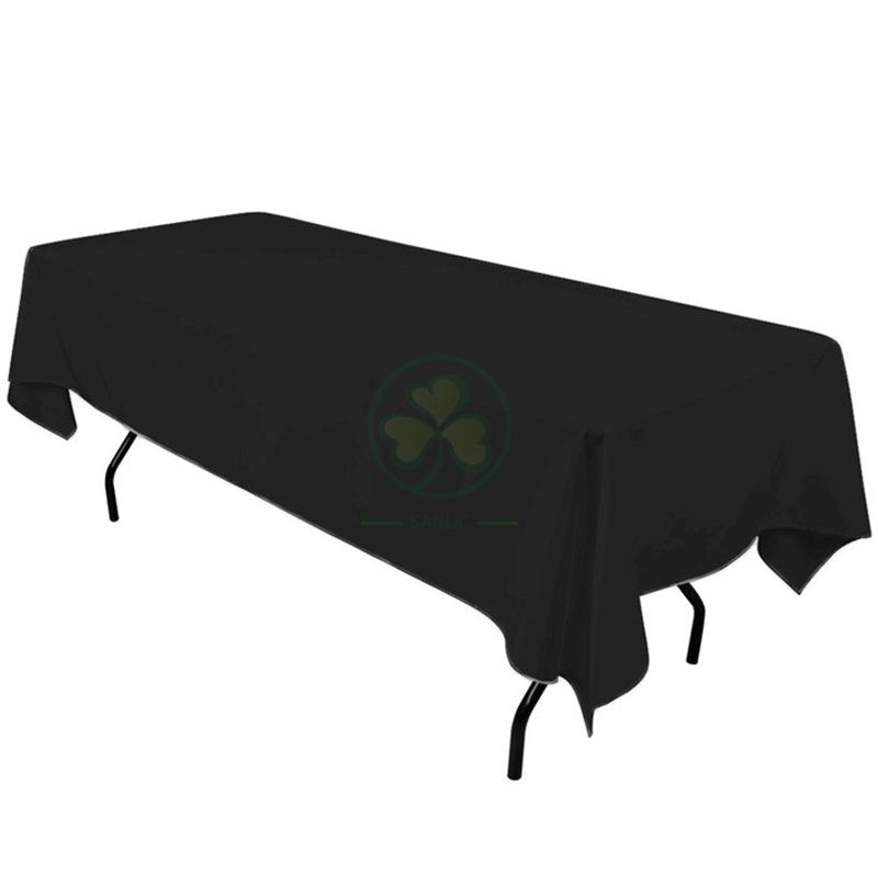 Wholesale Black Washable Polyester Outdoor Tablecloths for Rectangular Tables  SL-F1988PRTC