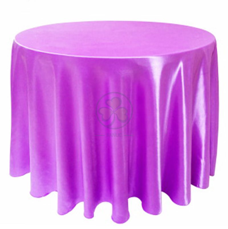 Factory Wholesale Round Satin Wedding Tablecloths in Burgundy SL-F1989RSTC