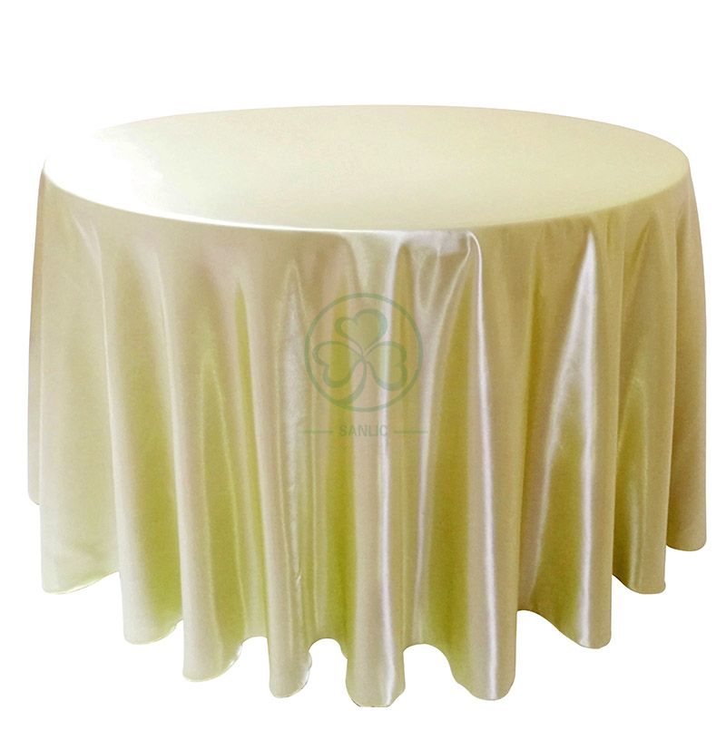 Factory Wholesale Round Satin Wedding Tablecloths in Burgundy SL-F1989RSTC