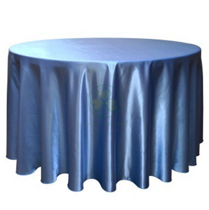 Factory Wholesale Round Satin Wedding Tablecloths in Burgundy SL-F1989RSTC