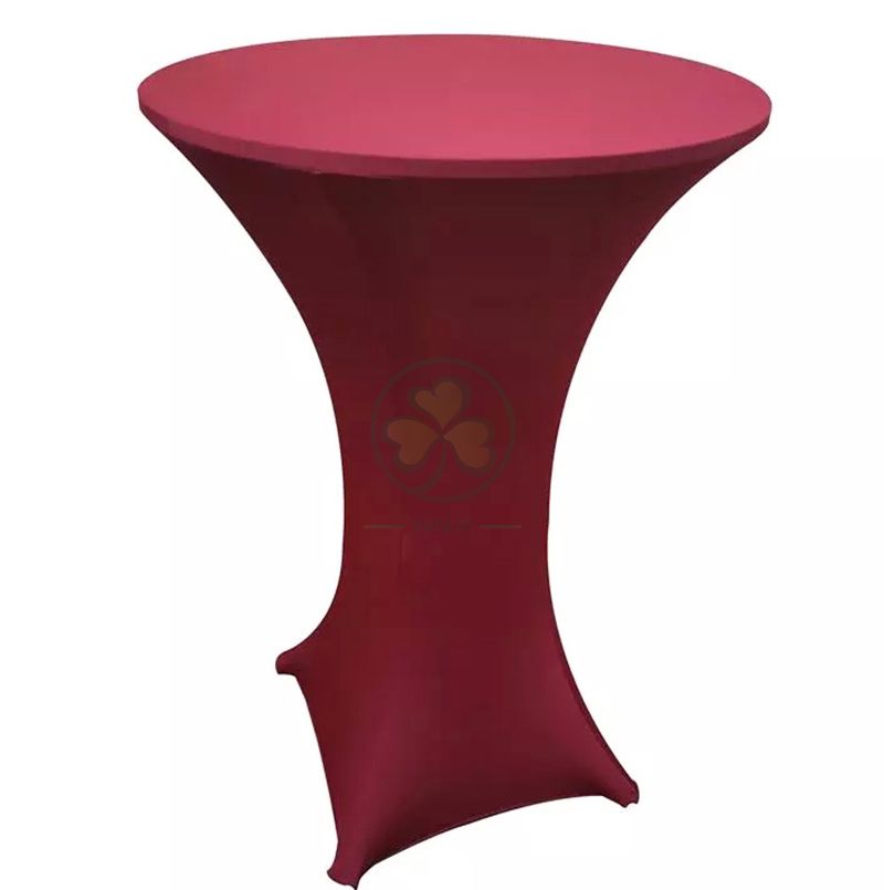 30 Inch Highboy Cocktail Round Stretch Spandex Table Cover Red SL-F1996RSTC