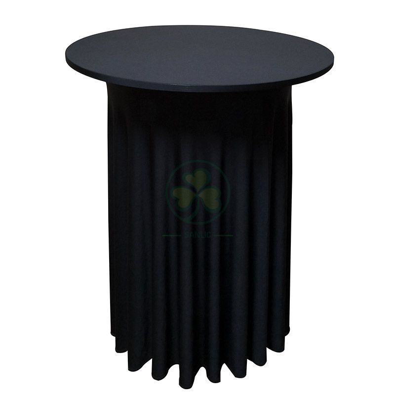 Factory Wholesale Spandex Ruffled Highboy Cocktail Round Tablecloths SL-F2000RCTC